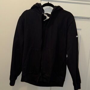 ALO Yoga Black Hoodie with Logo Patch